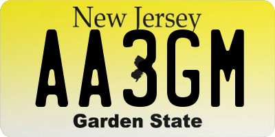 NJ license plate AA3GM