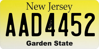 NJ license plate AAD4452