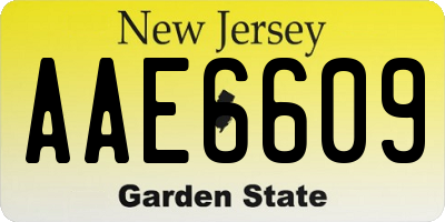 NJ license plate AAE6609