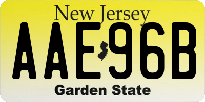 NJ license plate AAE96B