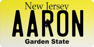 NJ license plate AARON