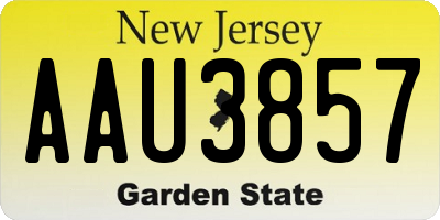 NJ license plate AAU3857