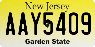 NJ license plate AAY5409