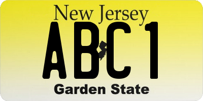 NJ license plate ABC1