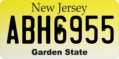 NJ license plate ABH6955