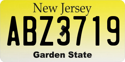 NJ license plate ABZ3719