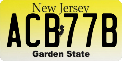 NJ license plate ACB77B