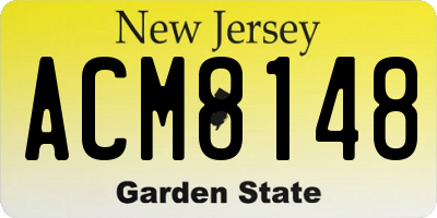 NJ license plate ACM8148