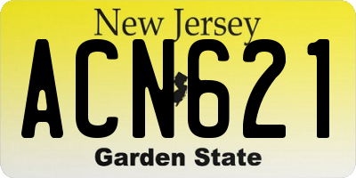 NJ license plate ACN621