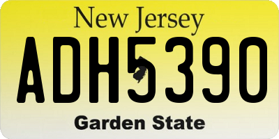 NJ license plate ADH5390