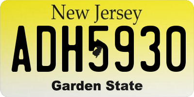 NJ license plate ADH5930