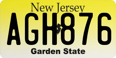 NJ license plate AGH876