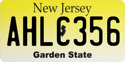 NJ license plate AHLC356