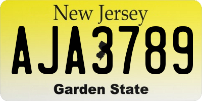 NJ license plate AJA3789