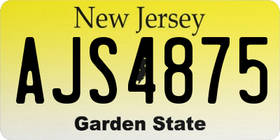 NJ license plate AJS4875