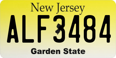 NJ license plate ALF3484