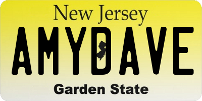 NJ license plate AMYDAVE