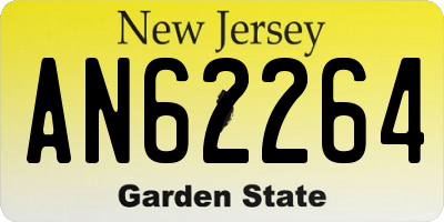 NJ license plate AN62264