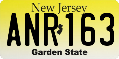 NJ license plate ANR163