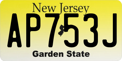 NJ license plate AP753J