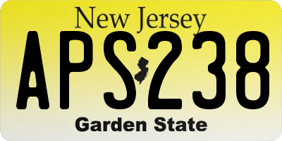 NJ license plate APS238