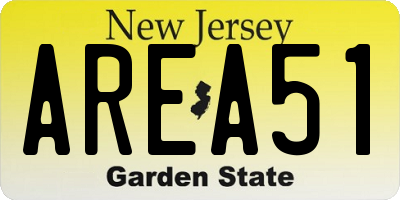 NJ license plate AREA51