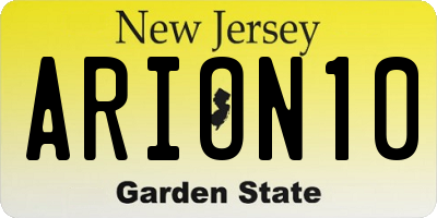 NJ license plate ARION10