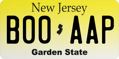 NJ license plate B00AAP