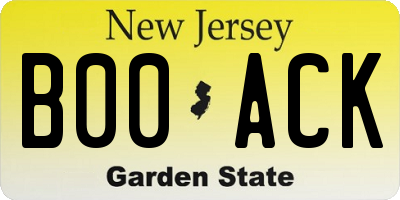 NJ license plate B00ACK