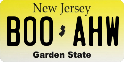 NJ license plate B00AHW