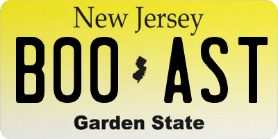 NJ license plate B00AST