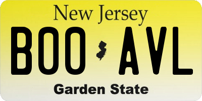 NJ license plate B00AVL