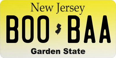 NJ license plate B00BAA