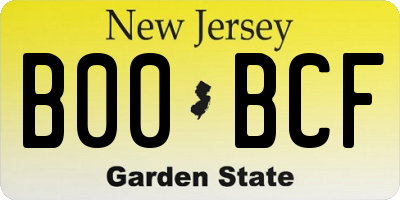 NJ license plate B00BCF