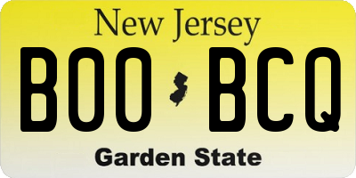 NJ license plate B00BCQ