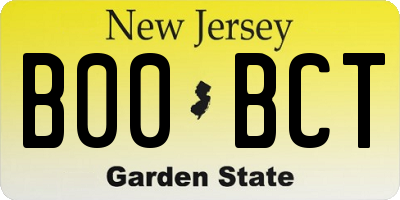 NJ license plate B00BCT