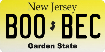 NJ license plate B00BEC