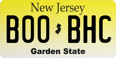 NJ license plate B00BHC