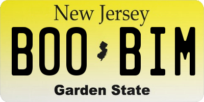 NJ license plate B00BIM
