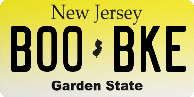 NJ license plate B00BKE