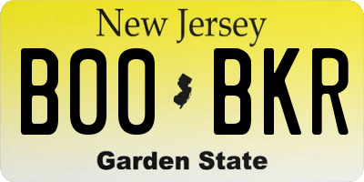 NJ license plate B00BKR