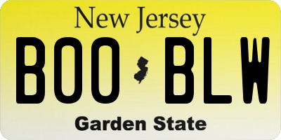 NJ license plate B00BLW