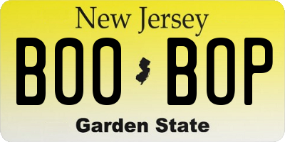 NJ license plate B00BOP