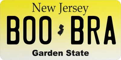 NJ license plate B00BRA