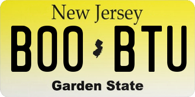 NJ license plate B00BTU