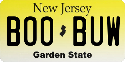 NJ license plate B00BUW