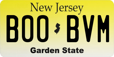NJ license plate B00BVM