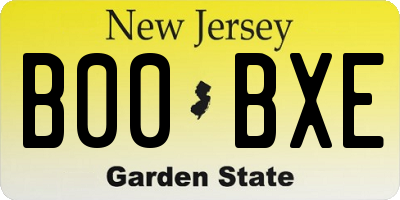 NJ license plate B00BXE