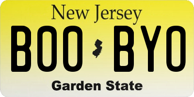 NJ license plate B00BYO