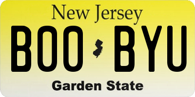 NJ license plate B00BYU
